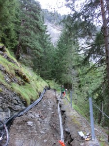 Baustelle Schinschlucht, Schweiz, Alpine Bike Tour