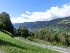 Abfahrt nach Trun, Schweiz, Alpine Bike Tour