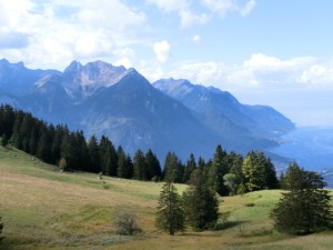 Berge am Ufer des Genfersee, Schweiz, Alpine Bike Tour