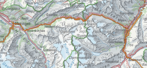 Kartenausschnitt Alpine Bike Etappe 8, Andermatt - Meiringen; Quelle: http://map.mountainbikeland.ch