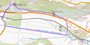 Karte: Laufrunde zwischen Laas und Eyrs, Quelle: http://www.sentres.com/de/suedtirol/karte