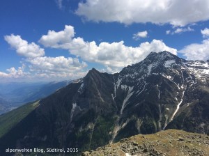 Blick vom Saurüssel (2727 m) auf Jennwand und Laaser Spitze, Vinschgau, Südtirol