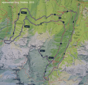 Tafel mit Wandertouren, Kahlboden, Südtirol