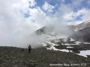 Schneereste im Juni, auf dem Weg zur Zerminiger Spitze, Vinschgau, Südtirol