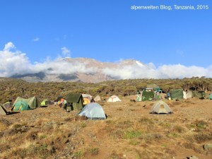 Shira Camp (3.845 m) vor dem Kibo, Kilimanjaro, Tanzania